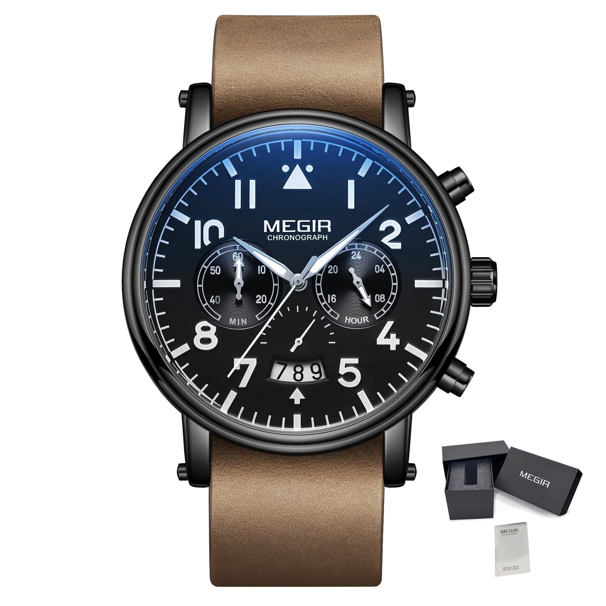 MEGIR Fashion Mens Watches Leather Military