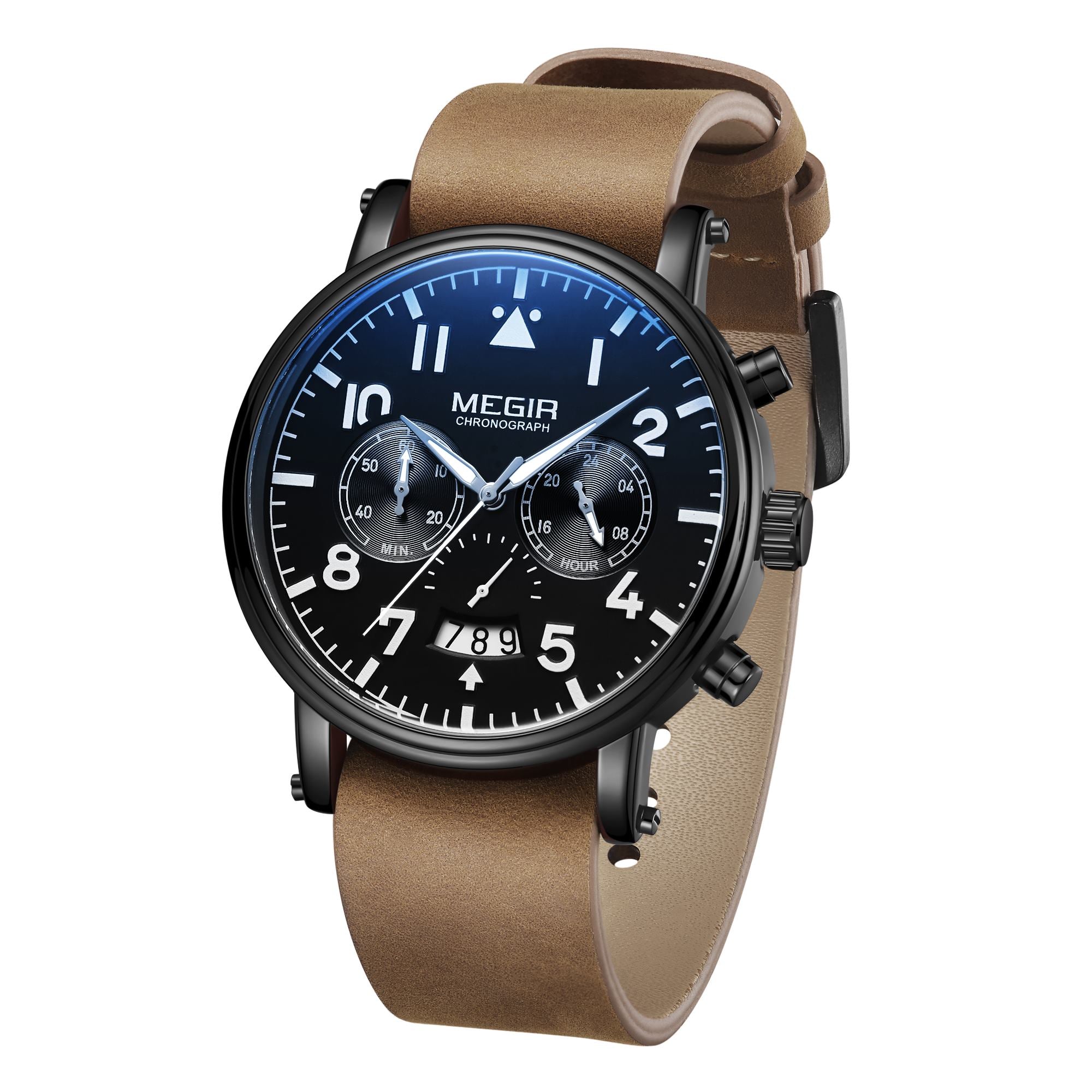 MEGIR Fashion Mens Watches Leather Military
