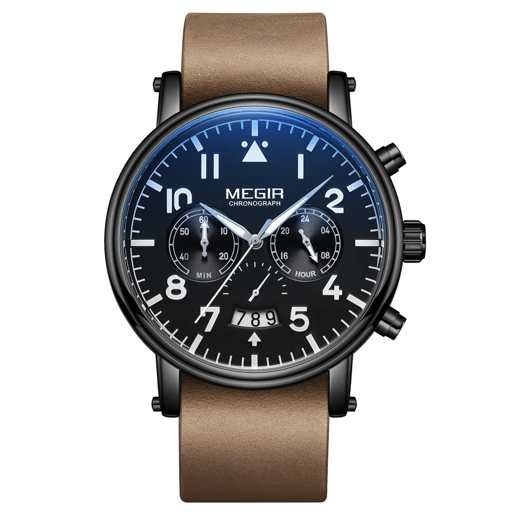 MEGIR Fashion Mens Watches Leather Military