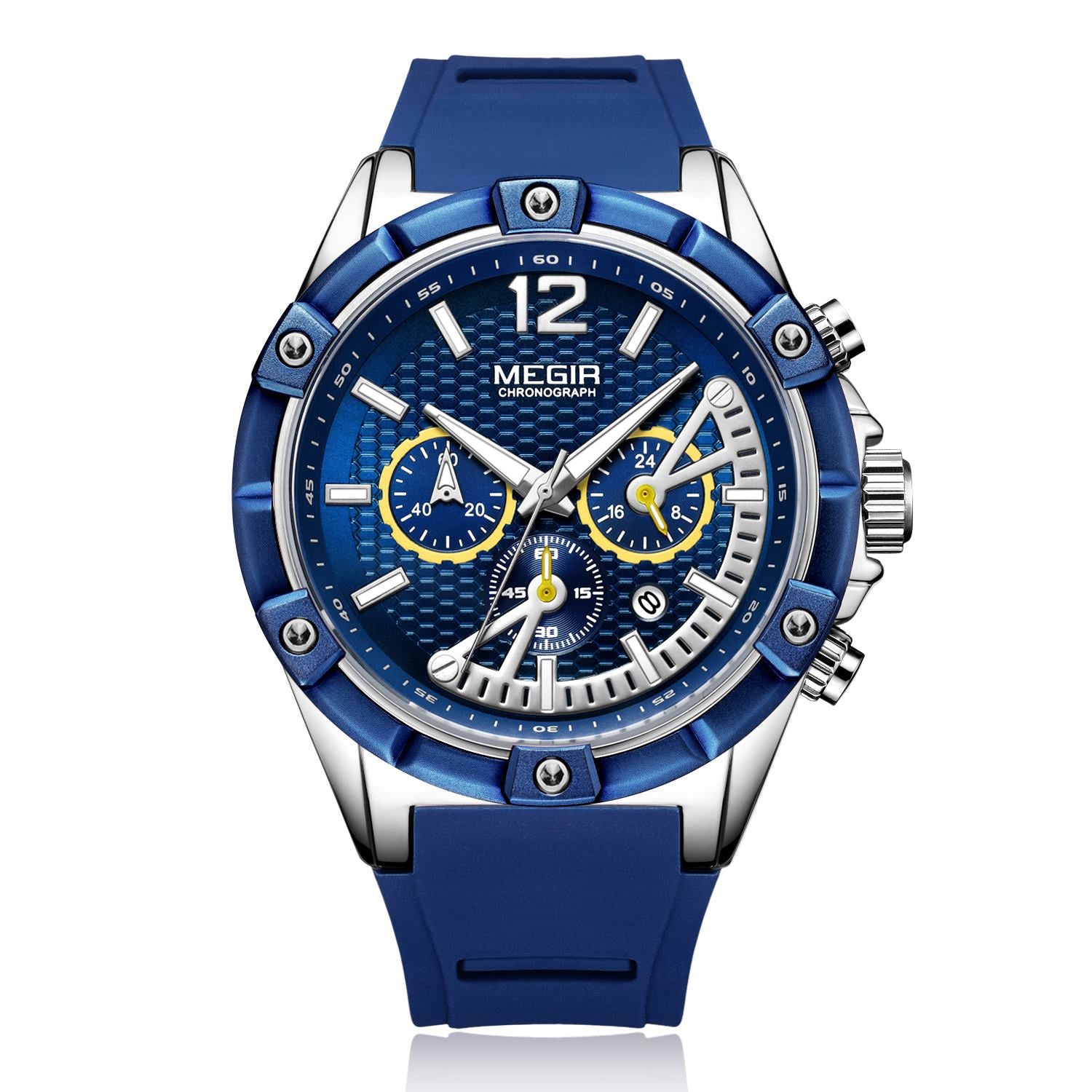MEGIR Fashion Mens Watches Top Brand Luxury Silicone Sport Military Watch Chronograph Date Waterproof Wristwatch Male Clock 2083
